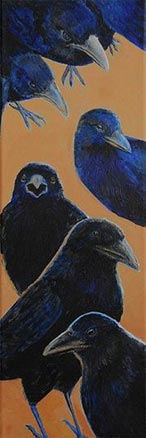 Infinite Selfies, Crow Stack 24x8in