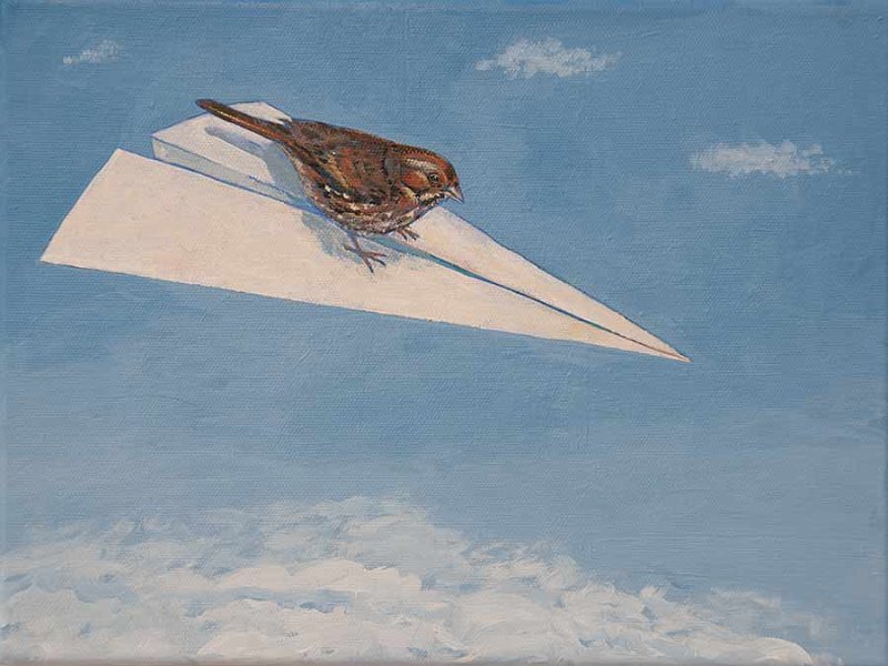 Sparrow Surfing 9x12